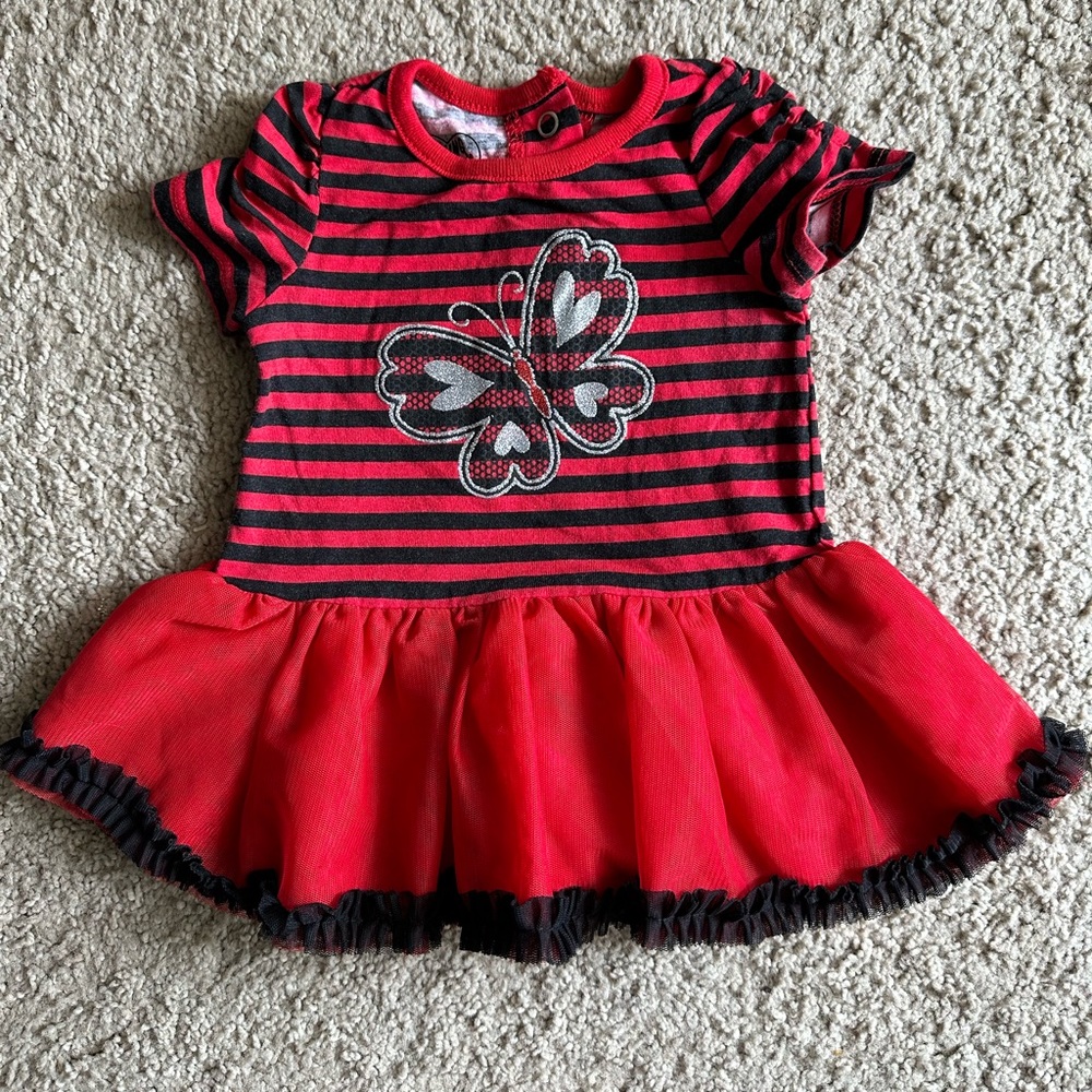 Red and black butterfly dress